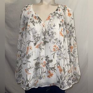 My Danielle flowy Floral Blouse top shirt size medium